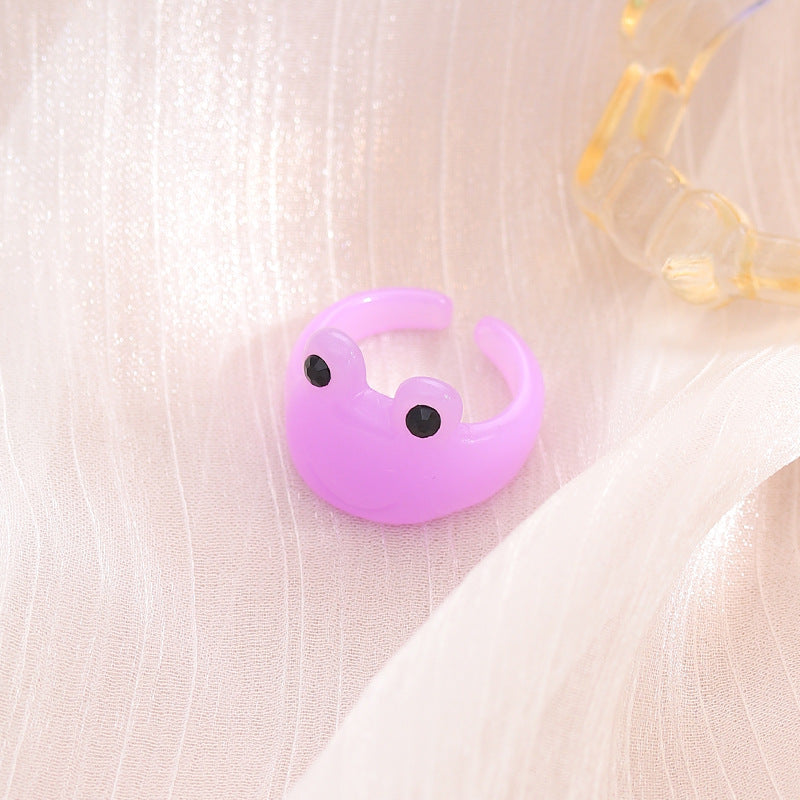 Cute frog resin ring
