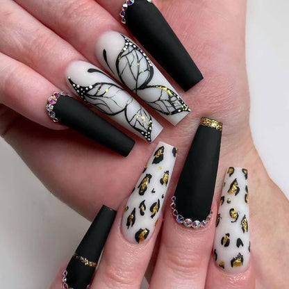 Butterfly Leopard Print PRESS ON NAILS