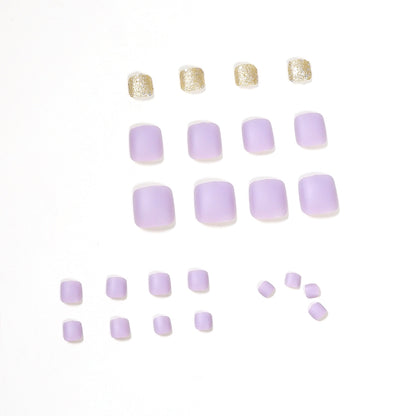 Summer fresh taro Purple Glitter Powder PRESS ON NAILS
