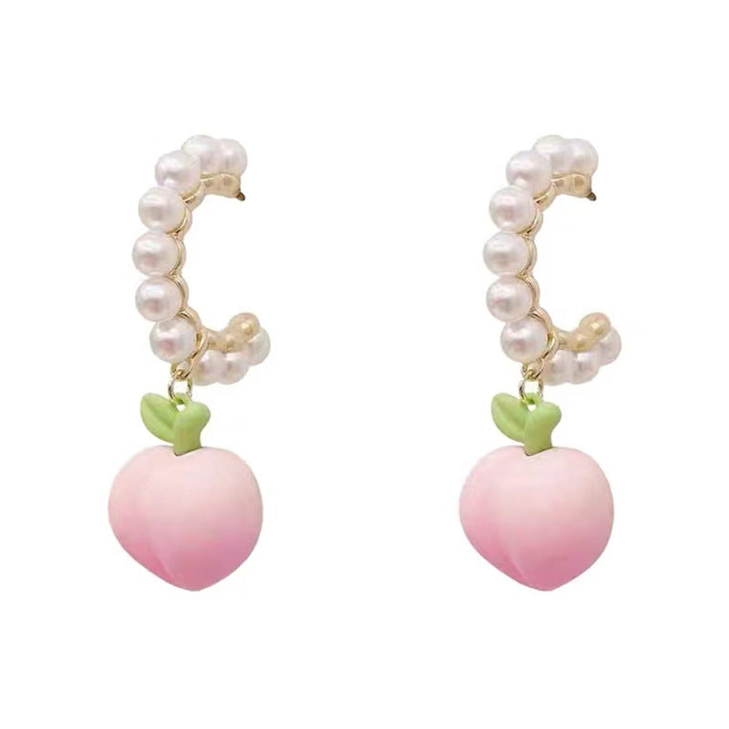 Pearl pink peach earring earrings