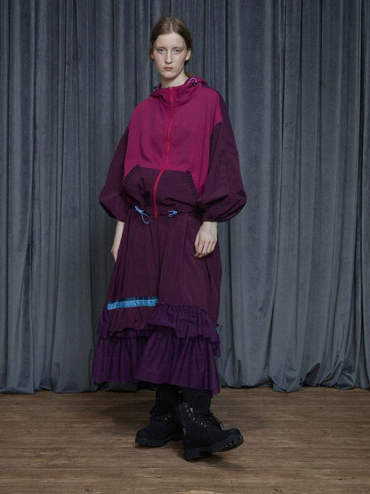 Autumn Sports Style Spliced Sweatershirt And Skirts