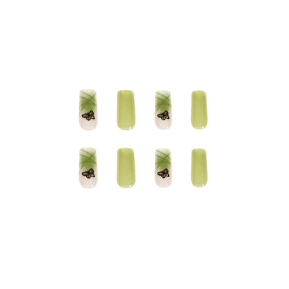 Iced Matcha Green Butterfly PRESS ON NAILS