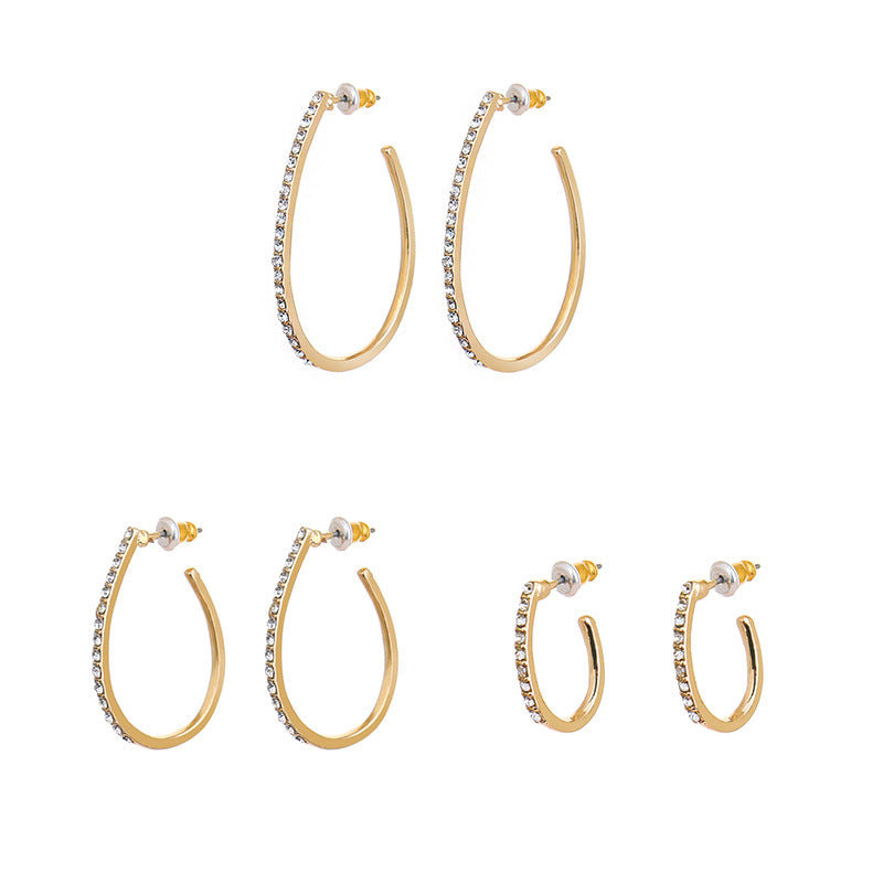 Geometric ring frosted earrings