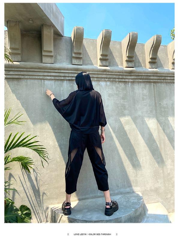 Plus Size Loose Chiffon Solid Split-Joint Blouse