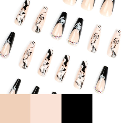 Ink halo line butterfly PRESS ON NAILS