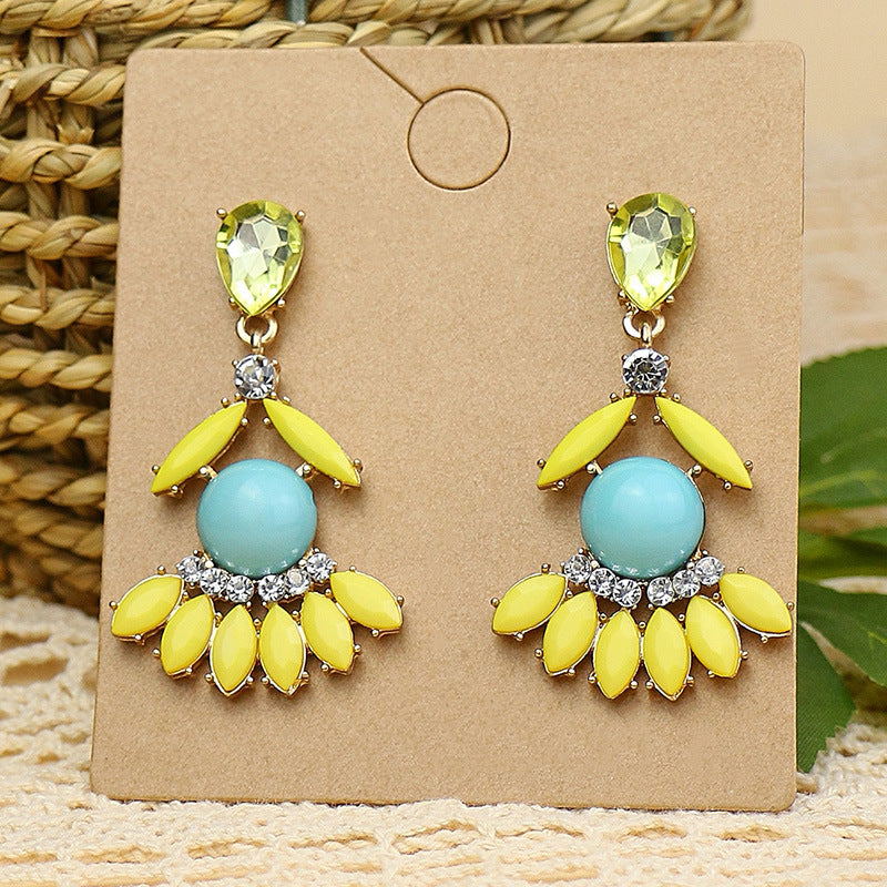 Bohemian geometric metal tassel earrings