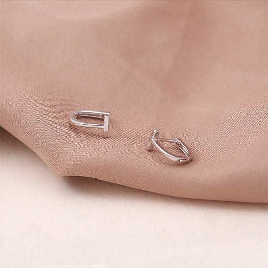 Simple small fresh glossy T-shaped geometric fashion earrings