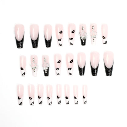 black white PRESS ON NAILS