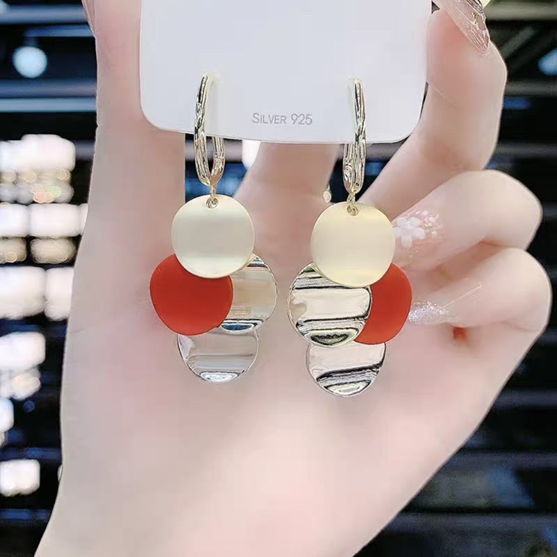 Red festive earrings
