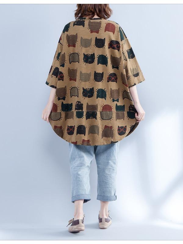 CASUAL CARTOON PRINTED ROUND-NECK T-SHIRT - Zebrant