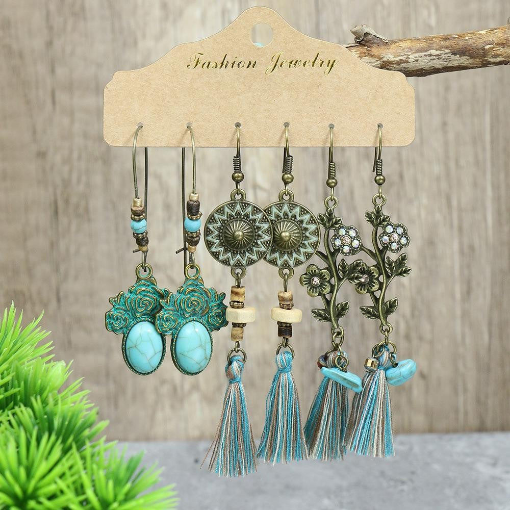 Purple irregular long earrings