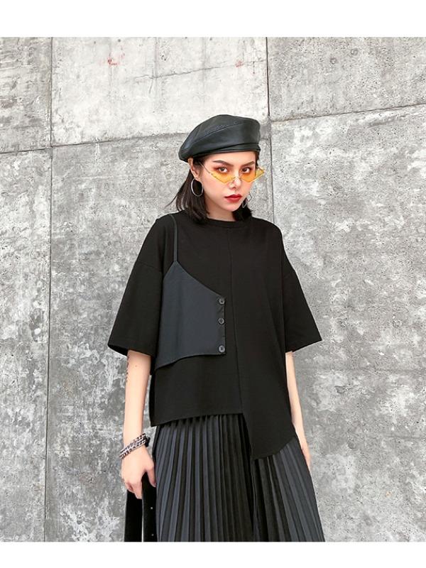 Original Split-Joint Irregularity T-Shirts Tops