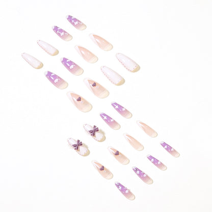 White clouds PRESS ON NAILS