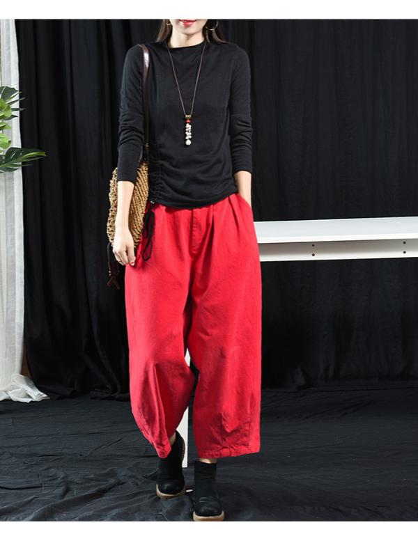 LOOSE SOLID BLOOMERS PANTS