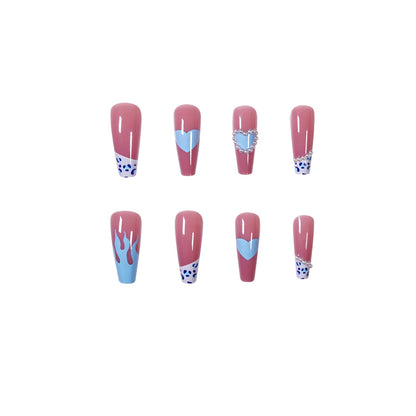 Ice through spice blue flame PRESS ON NAILS