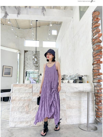 Elegance Sexy Pleats Suspender Dress