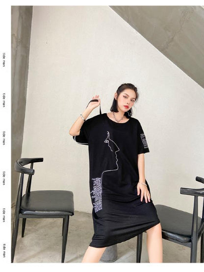 Fashion Irregularity Letter Print Dress