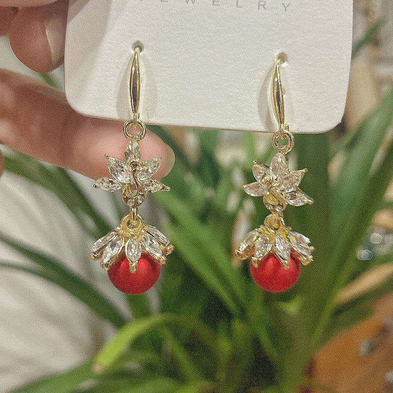 Wholesale zircon snow Pearl Earrings