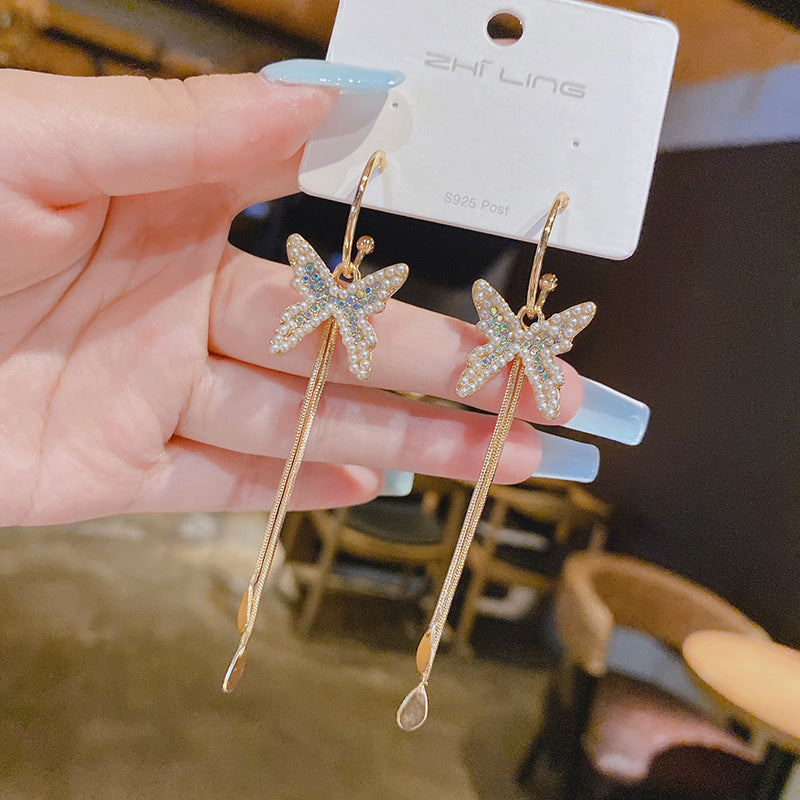 Wholesale butterfly long Tassel Earrings