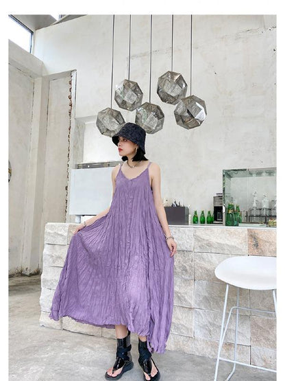 Elegance Sexy Pleats Suspender Dress
