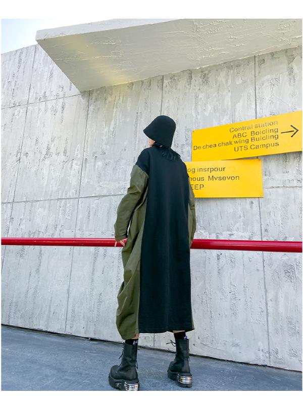 SPLICING PLEATED LOOSE MAXI DRESS - Zebrant