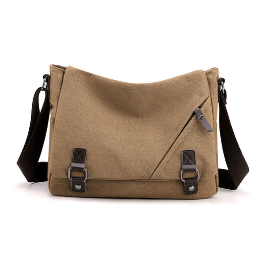 Lightweight men's bag new men's canvas large capacity messenger bag multifunctional fashion trend leisure shoulder bag