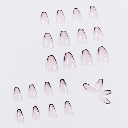 Black French short Ballet PRESS ON NAILS