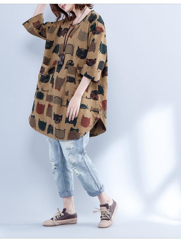 CASUAL CARTOON PRINTED ROUND-NECK T-SHIRT - Zebrant