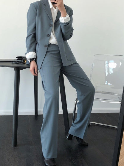 Loose Solid Casual Blazer Lapel Outwear