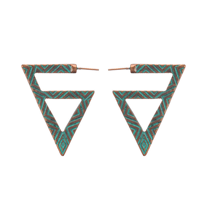 Flower and leaf texture vintage earrings