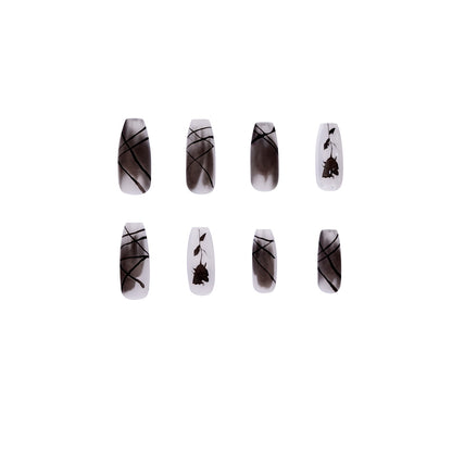 Immortal mourning for dark and withered roses PRESS ON NAILS