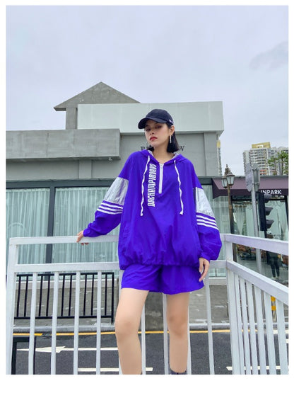ORIGINAL STYLISH LETTER PRINT SUN-PROOF TOPS&SHORTS SUITS