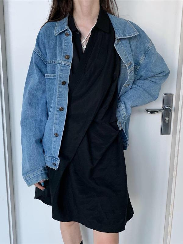 Original Solid Irregularity Shirt Dress