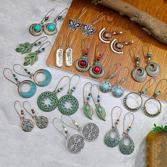 Bohemian fashion alloy long earrings