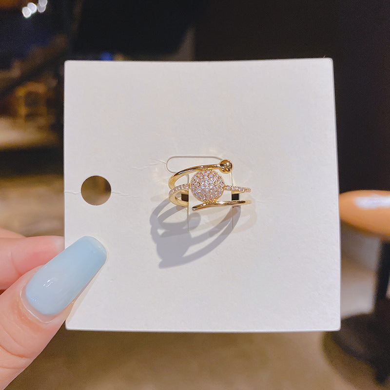 Wholesale copper inlaid zircon opening adjustable ring