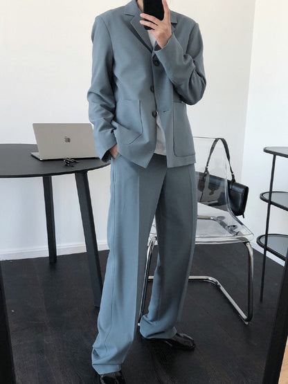 Loose Solid Casual Blazer Lapel Outwear