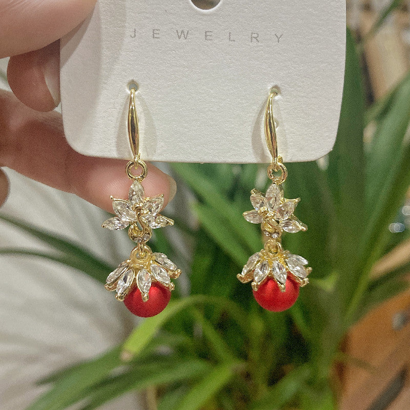 Wholesale zircon snow Pearl Earrings