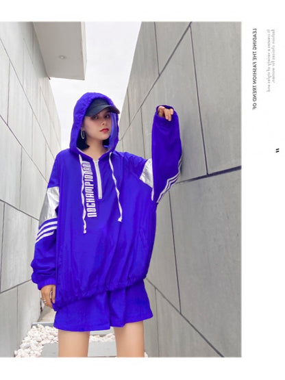 ORIGINAL STYLISH LETTER PRINT SUN-PROOF TOPS&SHORTS SUITS