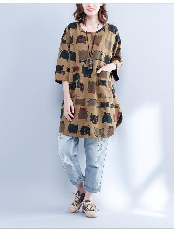 CASUAL CARTOON PRINTED ROUND-NECK T-SHIRT - Zebrant