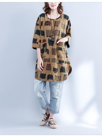 CASUAL CARTOON PRINTED ROUND-NECK T-SHIRT - Zebrant