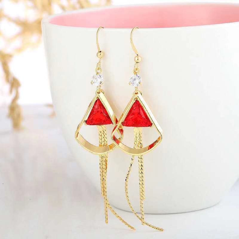 Red festive earrings