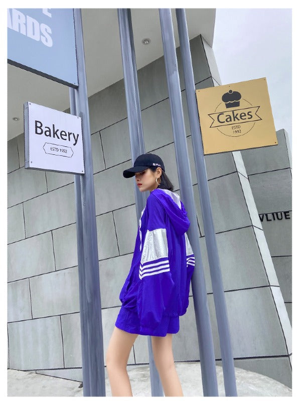 ORIGINAL STYLISH LETTER PRINT SUN-PROOF TOPS&SHORTS SUITS