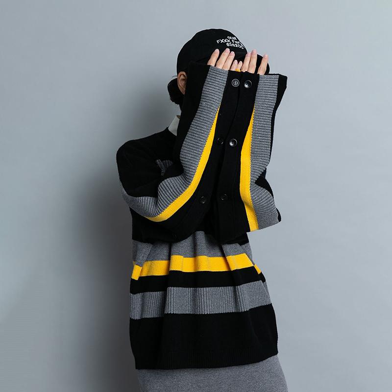 Women Winter Casual Stripe Wool Knitted Sweater