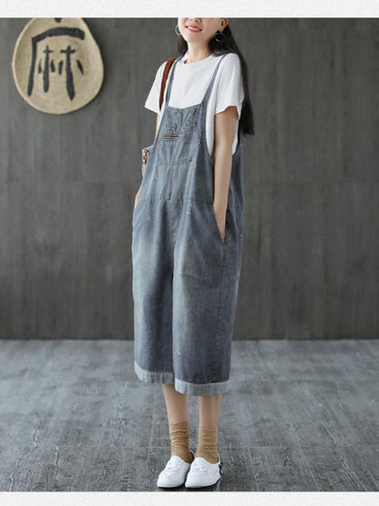 Original Retro Denim Belted Overalls