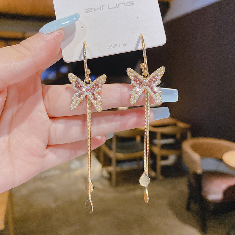 Wholesale butterfly long Tassel Earrings