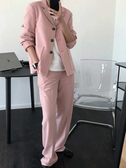 Loose Solid Casual Blazer Lapel Outwear