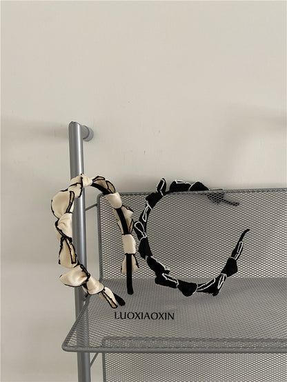 Vintage black and white bow Hair Bands