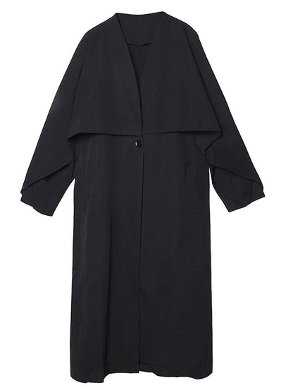 Loose Solid Color Belted Long Outwear