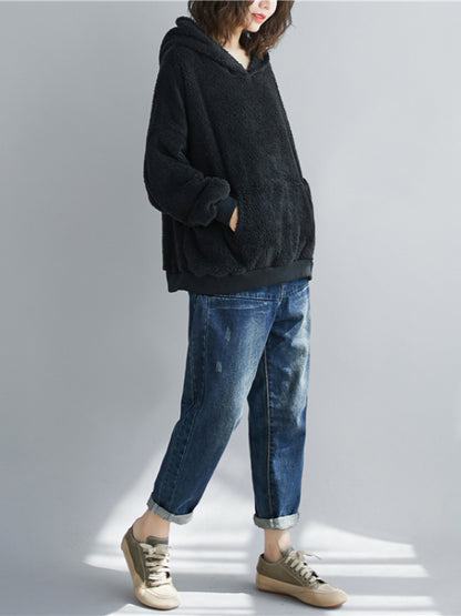 CASUAL WARM THICKEN HOODIE SWEATSHIRT