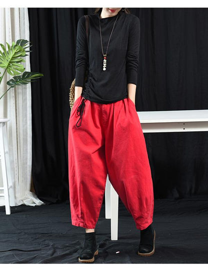 LOOSE SOLID BLOOMERS PANTS